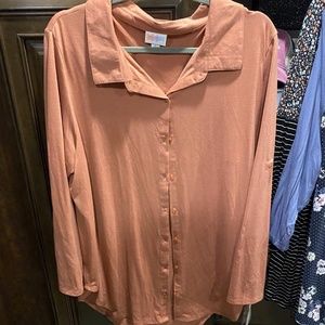 LuLaRoe Valentina Button Down Long Sleeve
